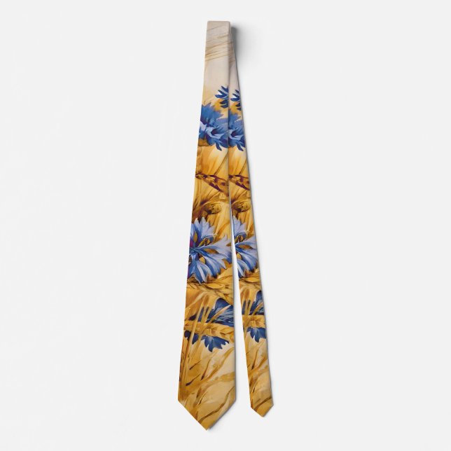 Cornflowers Nature Watercolors, Dad Tie (Front)