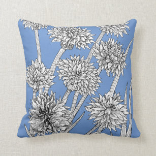 Cornflowers on Cornflower Blue Cushion