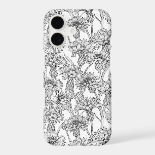 Cornflowers, wild flowers in black and white
