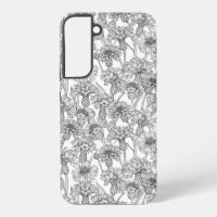 Cornflowers, wild flowers in black and white