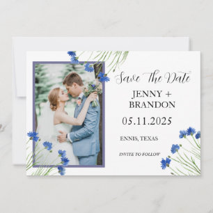 Cornflowers Wildflower Blue Floral Photo  Save The Date