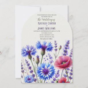 Cornflowers Wildflower Floral Wedding Invitation