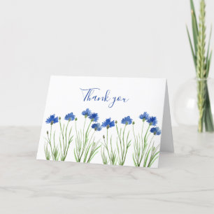 Cornflowers Wildflower Floral Wedding Thank you Card