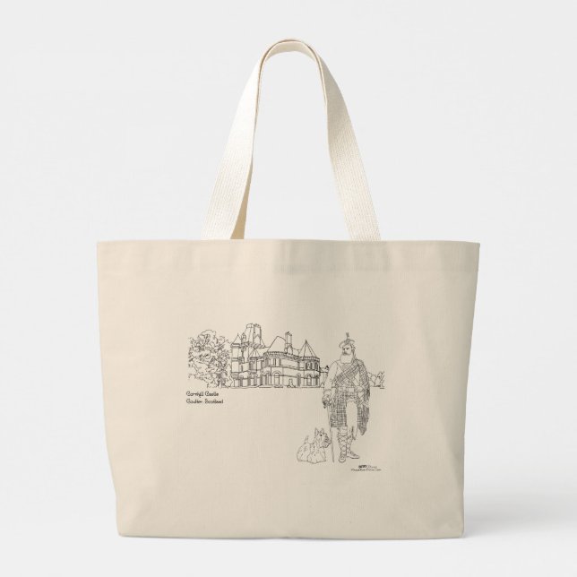 Cornhill Castle, Highlander, Scottie Dog Tote Bag (Back)