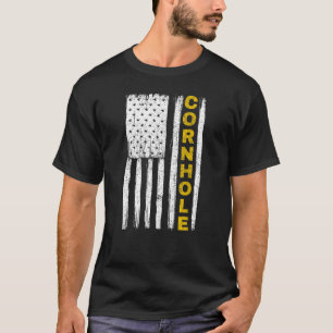 Cornhole 4th of July Patriotic Flag T-Shirt