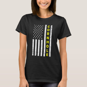 Cornhole American Flag Bean Bag Corn Hole Men Wome T-Shirt