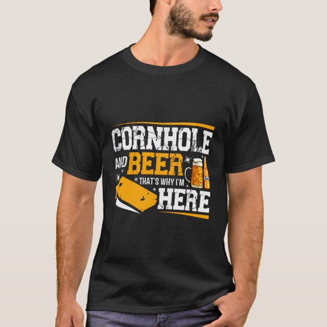 Cornhole And Beer Drinking Alcohol T-Shirt (Front)