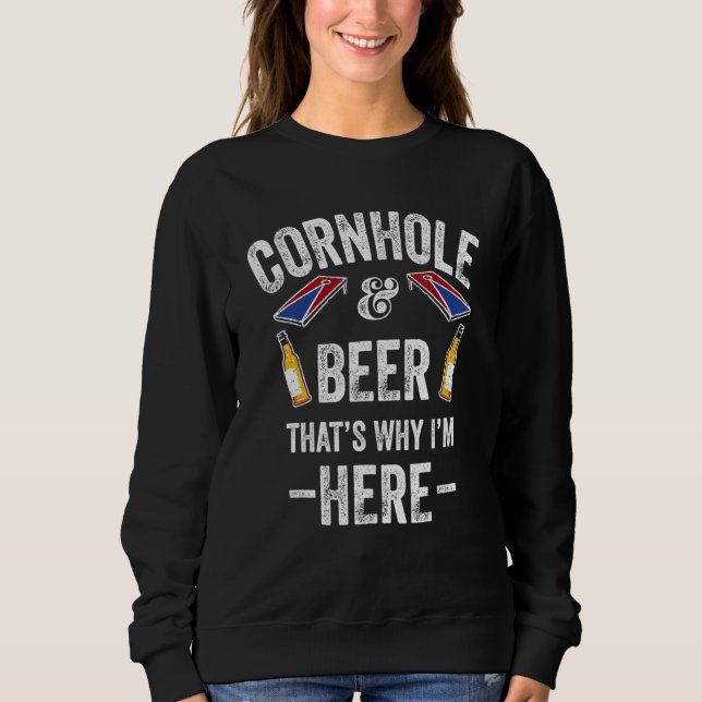 Cornhole  Bean Bag Toss Beer 4th Of July Sweatshirt (Front)