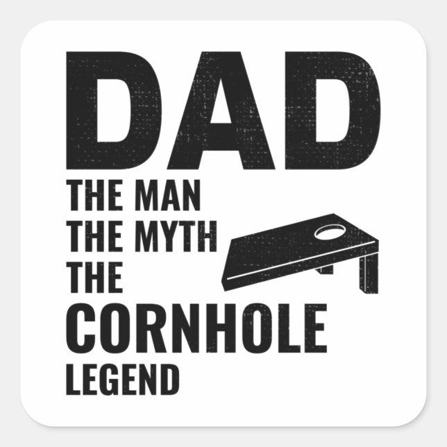 Cornhole Bean Bag Toss Outdoor Dad Fathers day Square Sticker (Front)