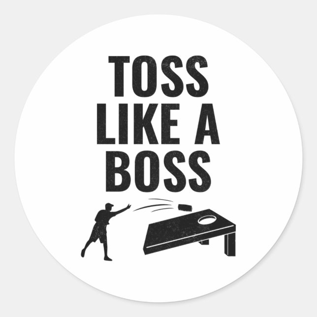 Cornhole Bean Bag Toss Outdoor Lawn Game Classic Round Sticker (Front)