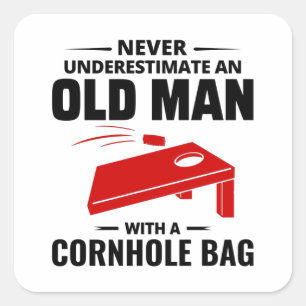 Cornhole Bean Bag Toss Outdoor Lawn Game Funny Square Sticker