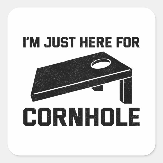Cornhole Bean Bag Toss Outdoor Lawn Game Funny Square Sticker (Front)