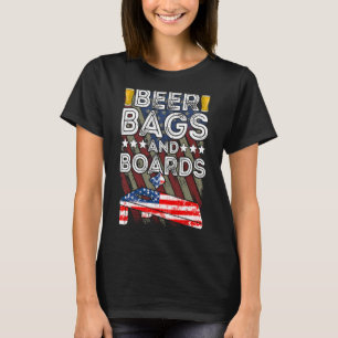 Cornhole Beer Bags And Boards 4th Of July Drinkin T-Shirt