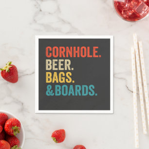 Cornhole Beer bags & Boards Funny Vintage Gift  Napkin
