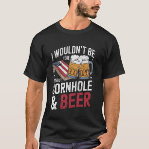 Cornhole Beer Funny USA Drinking Tailgating Design T-Shirt