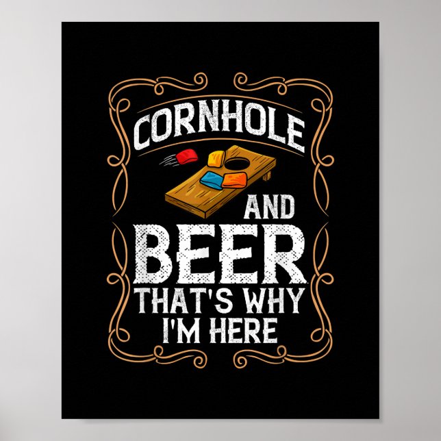 Cornhole Board Game Bags Rules Player  Poster (Front)