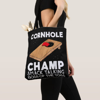 Cornhole Champ Smack Talking Boss Of The Toss Fun Tote Bag