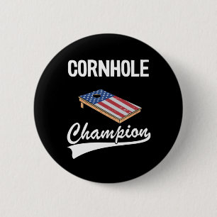 Cornhole Champion American Flag Bean Bag Board Cor 6 Cm Round Badge