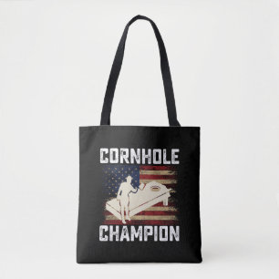 Cornhole Champion American Flag USA 4th OF July  Tote Bag