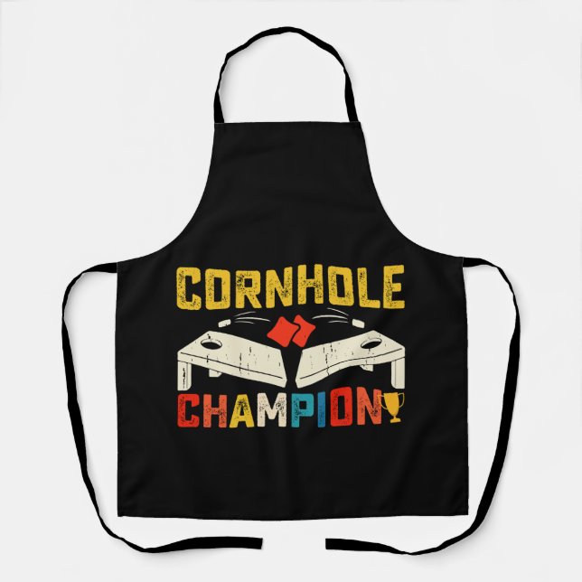 Cornhole Champion American USA 4th Of July  Apron (Front)