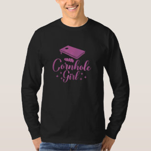 Cornhole Champion Cornhole Girl Bean Bag Toss T-Shirt