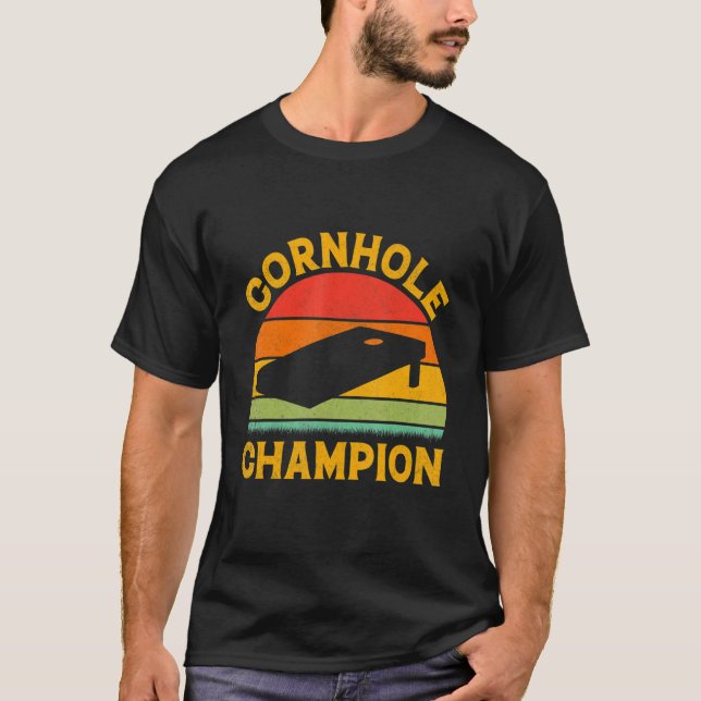 Cornhole Champion Cornhole Player Team Mens Women T-Shirt (Front)