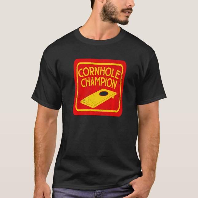 Cornhole Champion  Cornhole Team Bean Bag  Cornhol T-Shirt (Front)