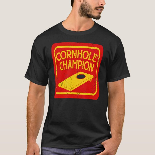 Cornhole Champion  Cornhole Team Bean Bag  Cornhol T-Shirt (Front)