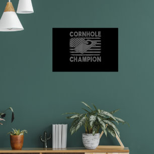 Cornhole Champion Cornhole Team Bean Bag Funny Poster