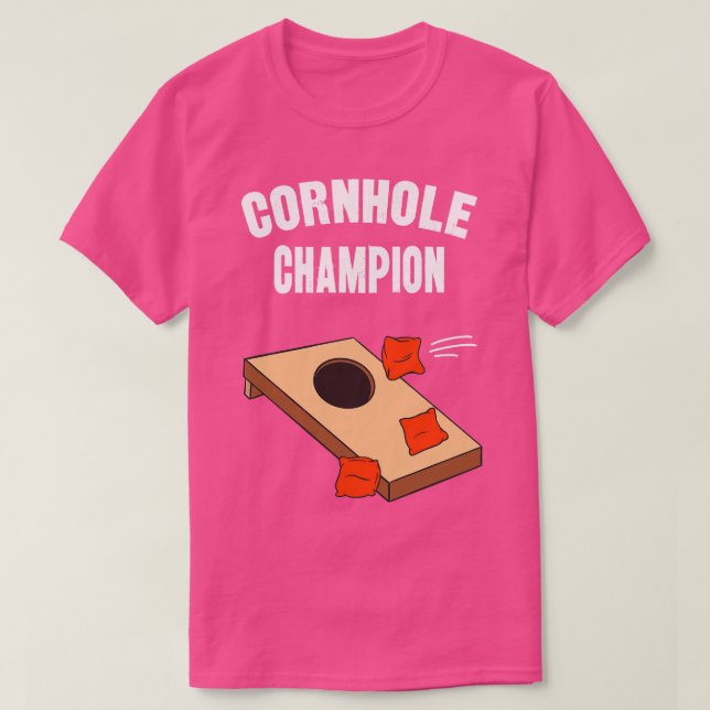 Cornhole Champion Funny Bean Bag Toss T-Shirt (Design Front)