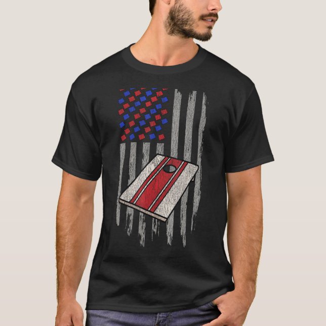 Cornhole Corn Hole Patriotic 1 T-Shirt (Front)