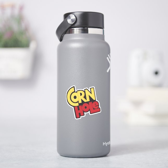 Cornhole "corn nuts" theme sticker (HydroFlask)