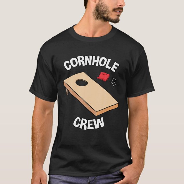 Cornhole Crew Players Baggo Beans Dog House Lawn S T-Shirt (Front)