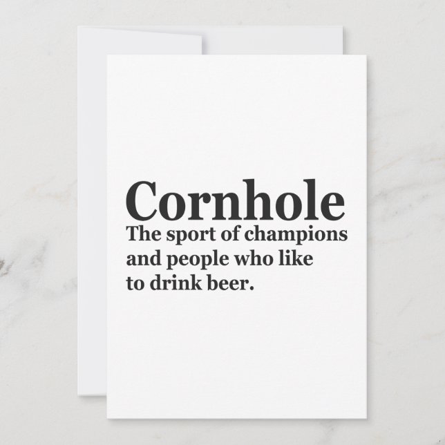 Cornhole Funny definition Cornhole Game Sport Gift Invitation (Front)