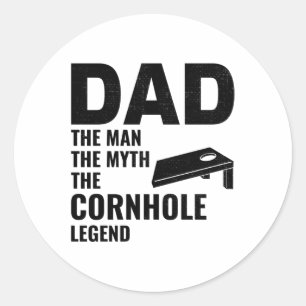 Cornhole Game Boards Bags Funny Classic Round Sticker