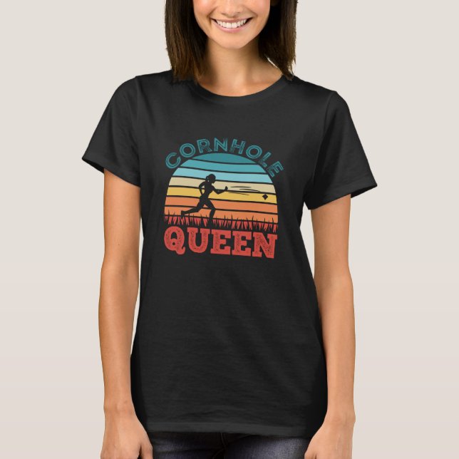 Cornhole Gift for Women - Cornhole Queen T-Shirt (Front)