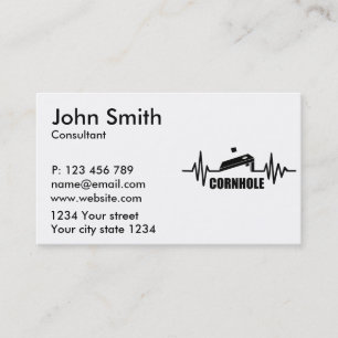 Cornhole heartbeat business card