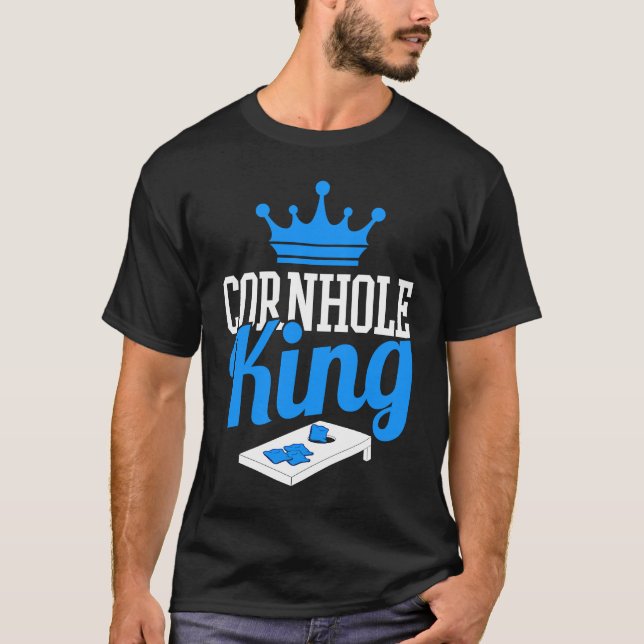 Cornhole King Corn Hole Sack Cornhole Game T-Shirt (Front)