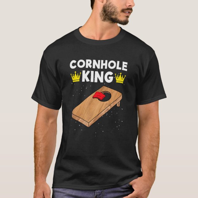 Cornhole KIng Cornhole Team Bean Bag   Cornhole T-Shirt (Front)