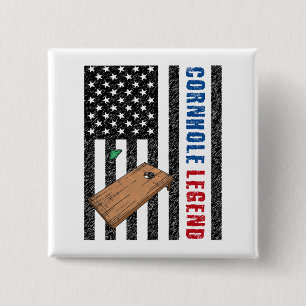 Cornhole Legend USA 15 Cm Square Badge