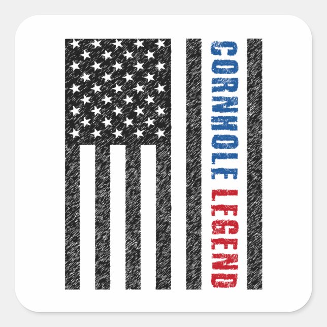 Cornhole Legend USA Square Sticker (Front)