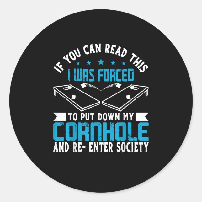 Cornhole Player Team Bean Bag Funny Cornhole Classic Round Sticker (Front)