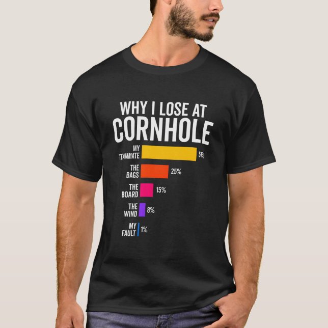 Cornhole Player Team Why I Lose At Cornhole T-Shirt (Front)