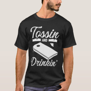 Cornhole Player Tosssing and Drinking Beer Tosser  T-Shirt