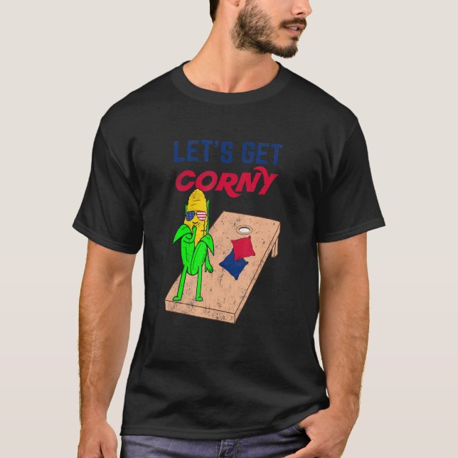 Cornhole Pun Let's Get Corny T-Shirt (Front)