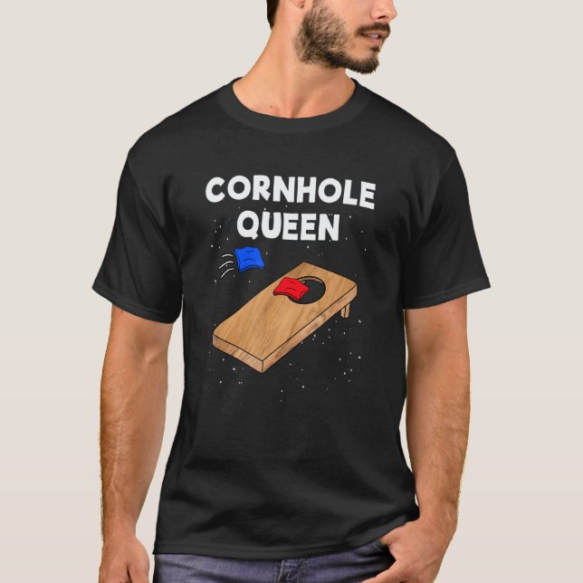 Cornhole Queen Cornhole Team Bean Bag   Cornhole T-Shirt (Front)