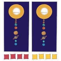 Cornhole Set with Solar System Design
