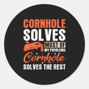 Cornhole solves most of my problems Cornhole Classic Round Sticker