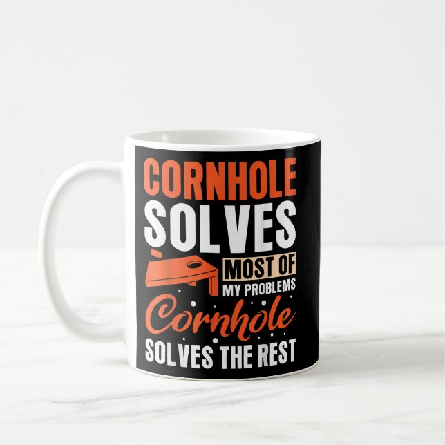 Cornhole solves most of my problems Cornhole Coffee Mug (Left)