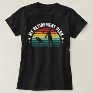 Cornhole sports retirement plan retro sunset art T-Shirt